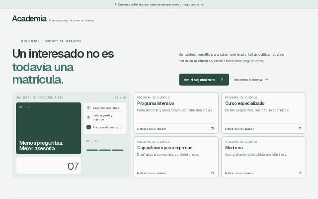 Academia · Operación